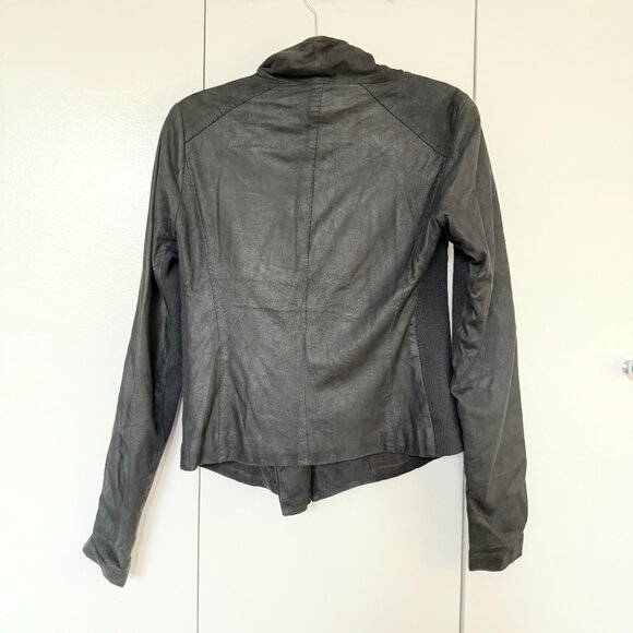 Unique Vince Soft "Paper Leather" Unstructured Biker Jacket - Picture 2 of 5